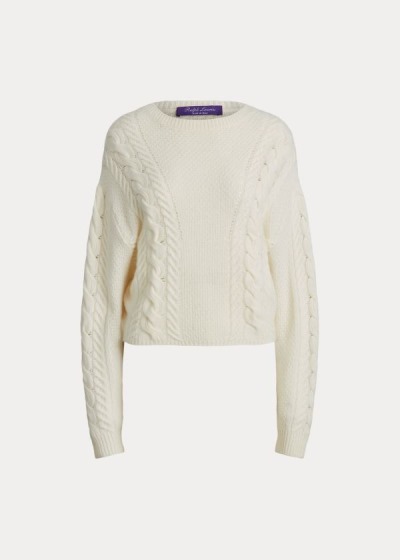 Sueter Ralph Lauren Mujer Creme Claro - Cable Cashmere Dolman - SHWZY6829